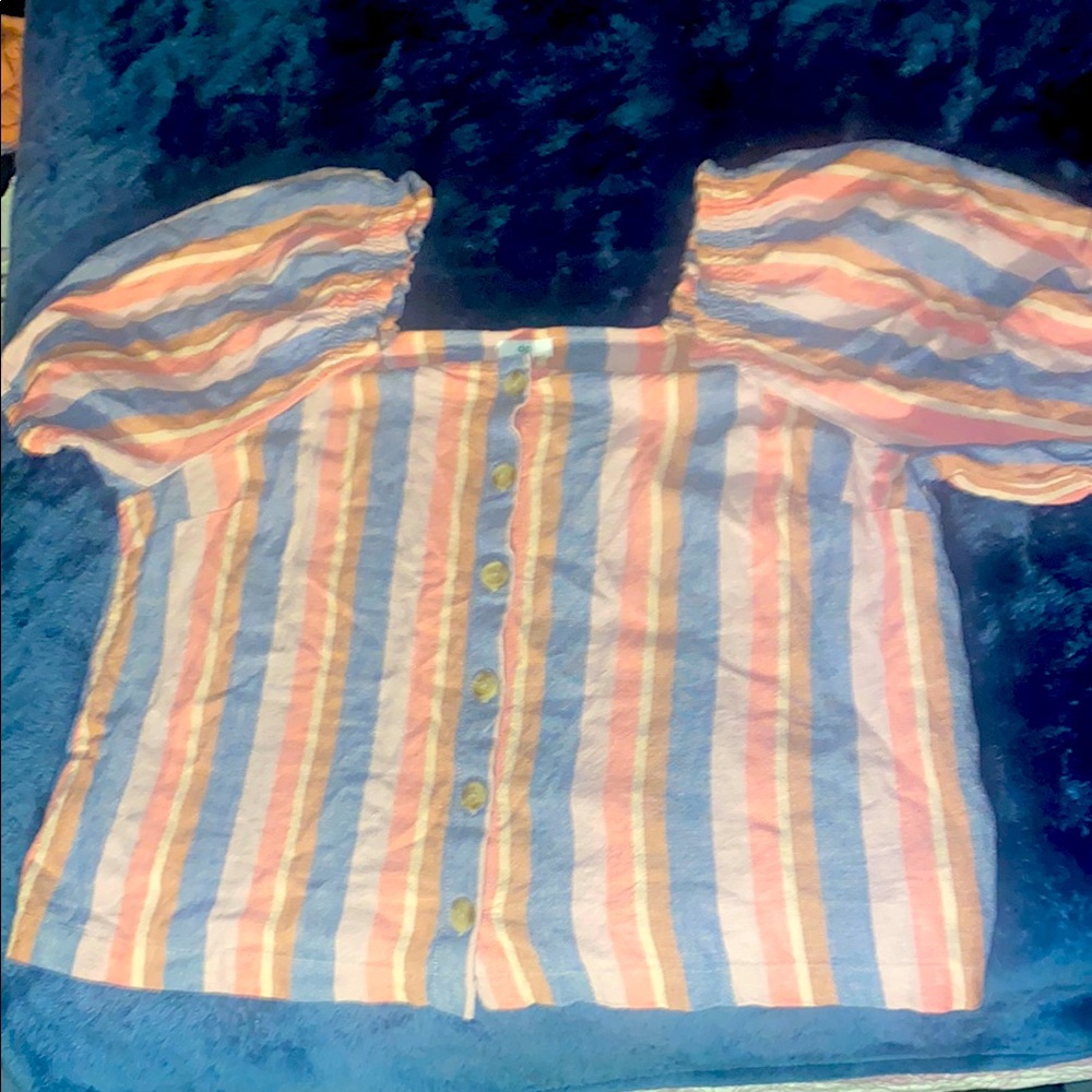 Dip oversized boxy cropped Linen blouse size L